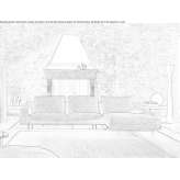 Sectional fabric sofa with a chaise longue Claviere