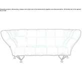 Velvet 3-seater sofa with high backrest Junee