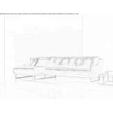 Fabric sofa based on a sleigh with a chaise longue Zamosc