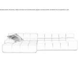 Sectional fabric sofa with a chaise longue Auxonne