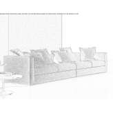 Sofa materiałowa segmentowa 4-osobowa Piui