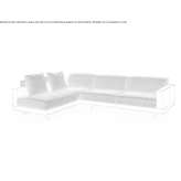 Sofa materiałowa segmentowa z szezlongiem Dalmeny