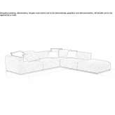 Sofa materiałowa segmentowa ze zdejmowanym pokrowcem Sasykoli