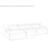 Fabric sofa with removable cover and chaise longue Lundamo
