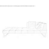 Leather sectional sofa on a sleigh base Assago