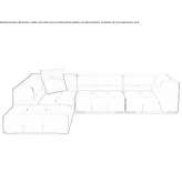Corner sectional sofa in fabric Konyar