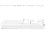 Modular sofa in leather and fabric with removable cover Pastena