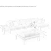 Fabric sofa with chaise longue Lovisa