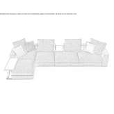 Sectional fabric sofa with removable cover Kleitos