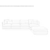 Narożna segmentowa modułowa sofa materiałowa Terkoest