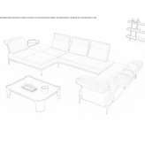 Narożna rozkładana sofa materiałowa z szezlongiem Crawley