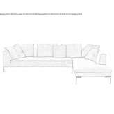 Corner sectional sofa in fabric Cururupu