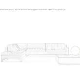 Sectional fabric sofa with a chaise longue Kotelva