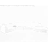 Sofa materiałowa z szezlongiem Tuhelj