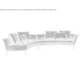 Segmentowa zakrzywiona sofa z tkaniny Koknese