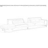 Tapicerowana sofa ze zintegrowanym stojakiem na czasopisma Viale