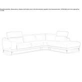 Upholstered sofa with headrest Tregasio