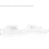 Sectional fabric sofa with a chaise longue Racu