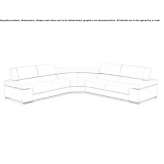 Narożna skórzana sofa z zagłówkiem Sabetha