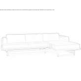 Sofa materiałowa z szezlongiem Fiesso