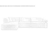 Narożna sofa segmentowa z tkaniny Moere