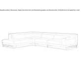 Leather sofa with chaise longue Viale
