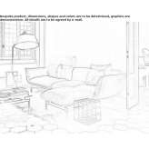 Sofa materiałowa segmentowa 3-osobowa z szezlongiem Barnwood