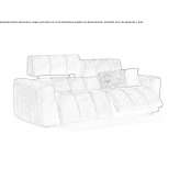 Two-seater fabric sofa with footstool Martizay