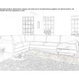 Corner sectional sofa in fabric Rute