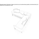 Narożna sofa materiałowa ze zdejmowanym pokrowcem Boisme