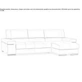 Leather sofa with chaise longue Sabetha