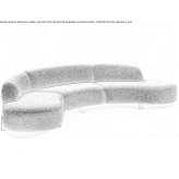 Zakrzywiona 3-osobowa wełniana sofa Carouge