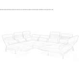 Narożna sofa segmentowa z tkaniny Rogiet