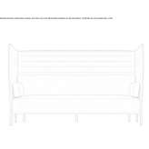 Sofa materiałowa 3-osobowa z wysokim oparciem Tertenia