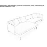 Sofa materiałowa ze zdejmowanym pokrowcem i szezlongiem Boisme