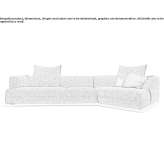 3-seater sectional fabric sofa Moeggers