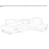 Narożna rozkładana sofa materiałowa z napędem elektrycznym Mocoreta