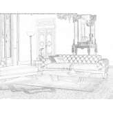 Pikowana sofa z tkaniny Vergeze