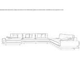 Corner modular leather sofa Guamal