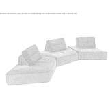 Curved modular fabric sofa Manera