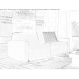 Fabric fold-out sofa with removable cover Seissan