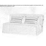 Fabric fold-out sofa with removable cover Hees
