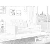 Quilted, waterproof fabric sofa with removable cover Poplar