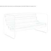 Glass and TPU sofa with armrests Caribou