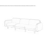 Sofa aksamitna 3-osobowa Claymore