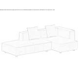 Two-seater fabric sofa with a chaise longue Spalt