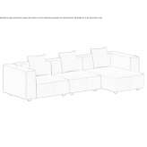 3-seater fabric sofa with a chaise longue Spalt