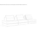 Folding fabric sofa with a chaise longue Manera