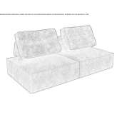 Two-seater sectional fabric sofa Manera