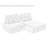 Sofa materiałowa segmentowa z szezlongiem Manera
